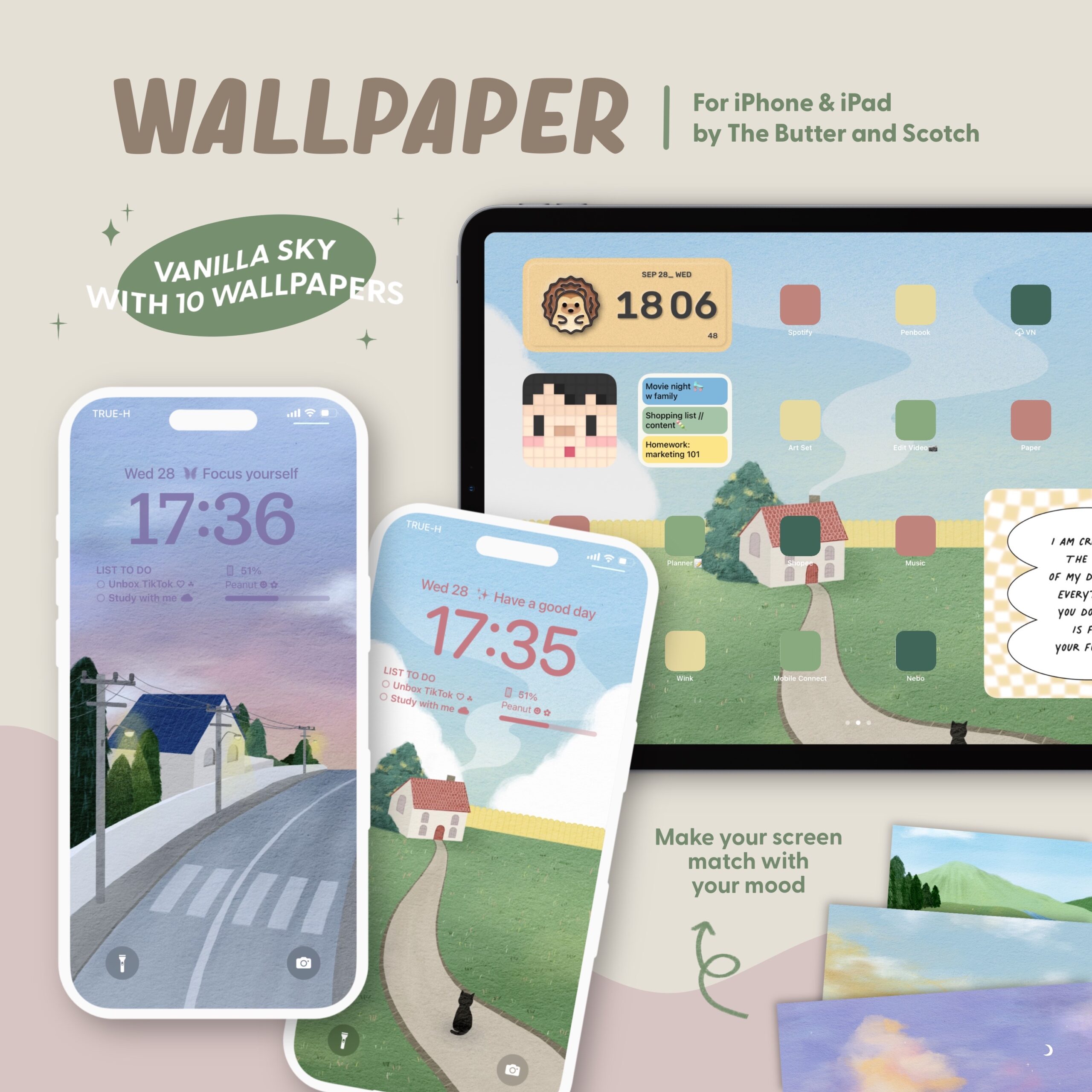 THE BUTTER AND SCOTCH | WALLPAPER VANILLA SKY (FOR IPHONE/IPAD) –  Littlefriendworld